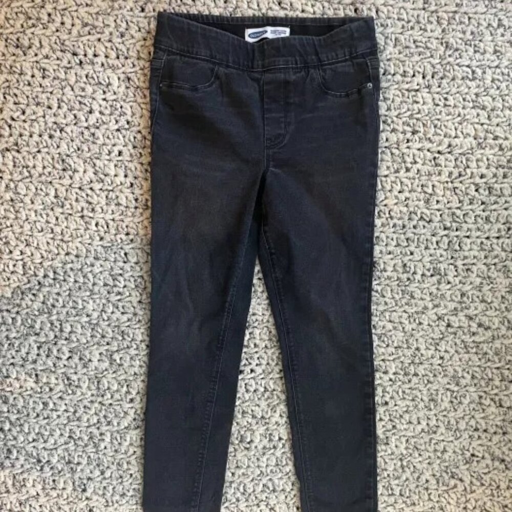 Size 6 Black Mid-Rise Rockstar Super Skinny Jeggings